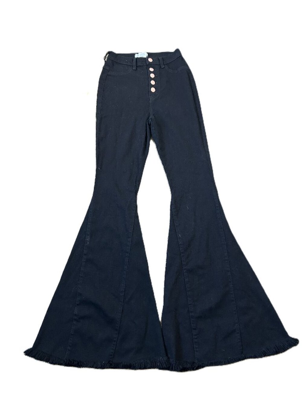 Vibrant MIU Flare Bell Bottom Button Fly Jeans 29 New Stretch Black